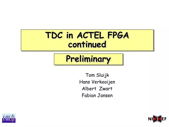 tdc in actel fpga continued