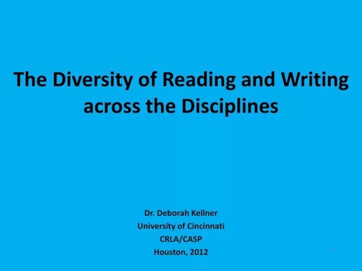 the diversity of reading and writing across the disciplines