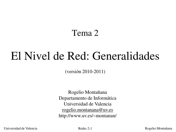tema 2 el nivel de red generalidades versi n 2010 2011