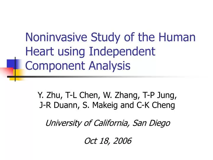 noninvasive study of the human heart using independent component analysis