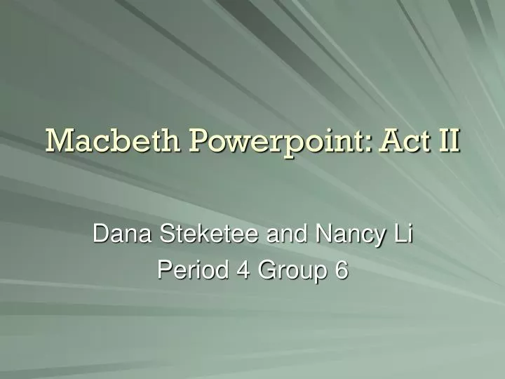 macbeth powerpoint act ii