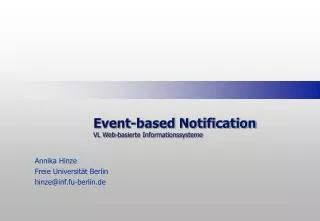 Event-based Notification VL Web-basierte Informationssysteme