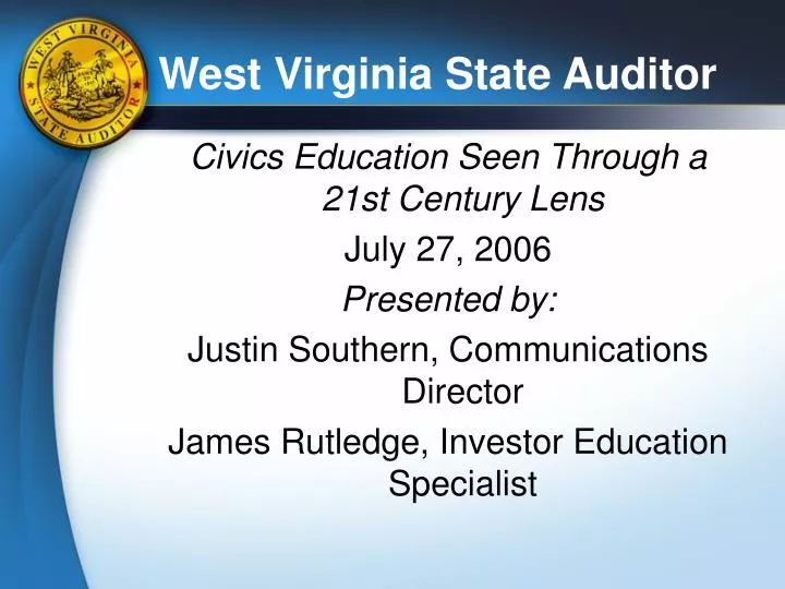 west virginia state auditor