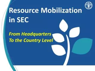 Resource Mobilization in SEC From Headquarters To the Country Level