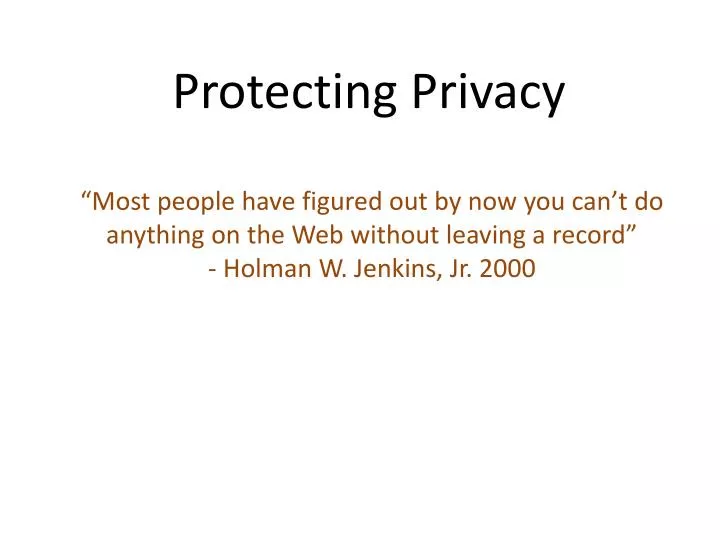protecting privacy