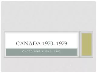 Canada 1970- 1979