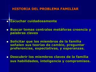 historia del problema familiar