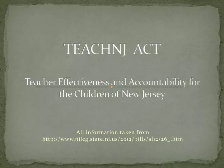 teachnj act teacher effectiveness and accountability for the children of new jersey