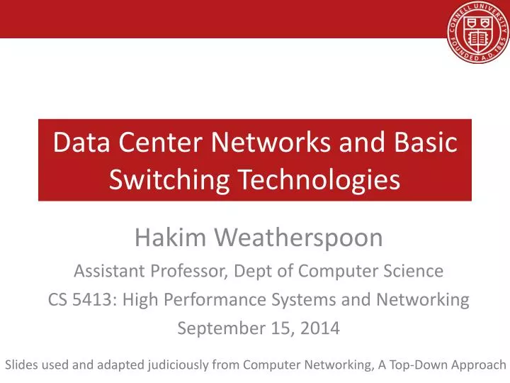 data center networks and basic switching technologies