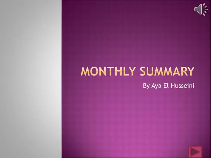 monthly summary