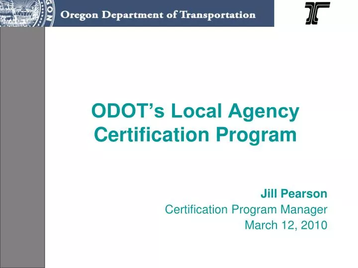 odot s local agency certification program