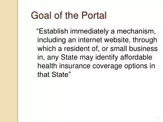 Goal of the Portal