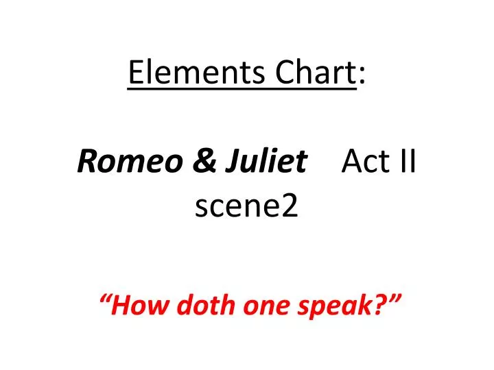 elements chart romeo juliet act ii scene2