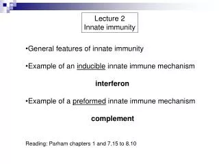 Lecture 2 Innate immunity