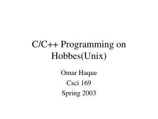 C/C++ Programming on Hobbes(Unix)