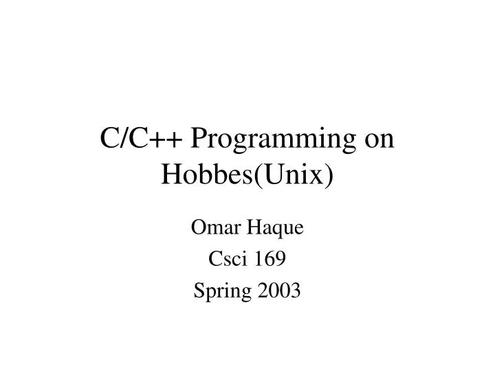 c c programming on hobbes unix