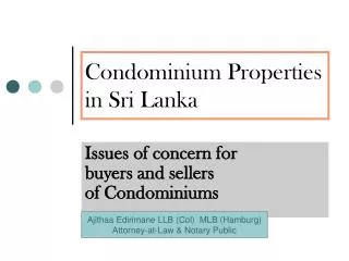 Condominium Properties in Sri Lanka
