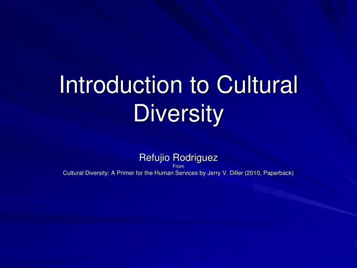 introduction to cultural diversity