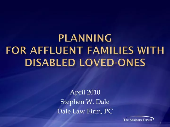 planning for affluent families with disabled loved ones