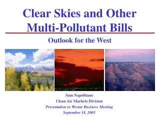 Clear Skies and Other Multi-Pollutant Bills