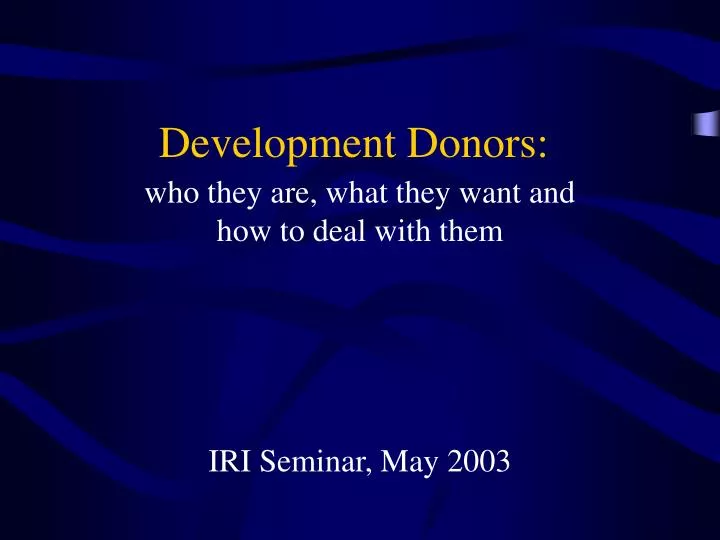development donors