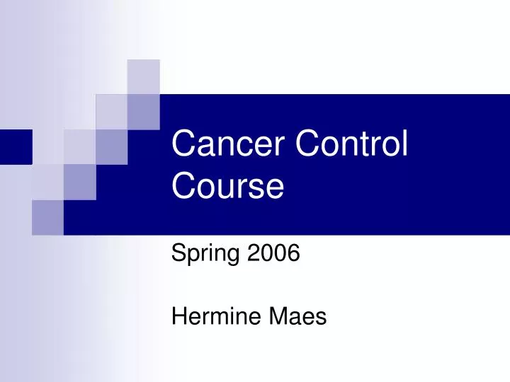 cancer control course