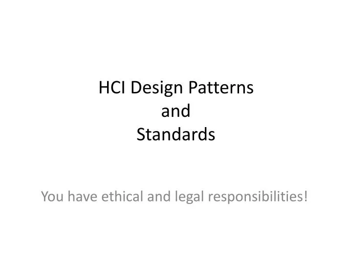 hci design patterns and standards