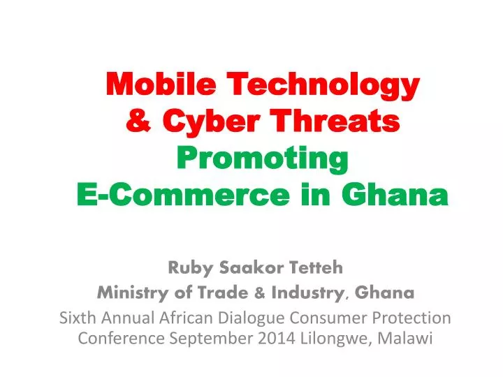 mobile technology cyber threats p romoting e commerce in ghana