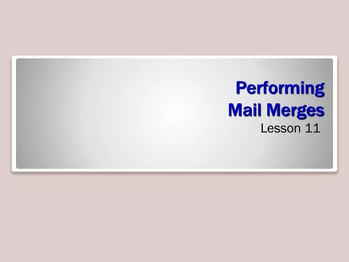 performing mail merges