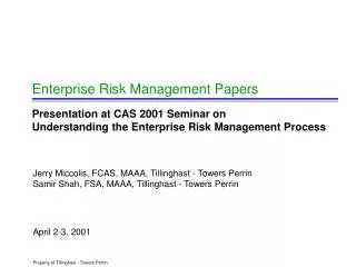 Enterprise Risk Management Papers