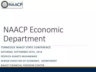 NAACP Economic Department
