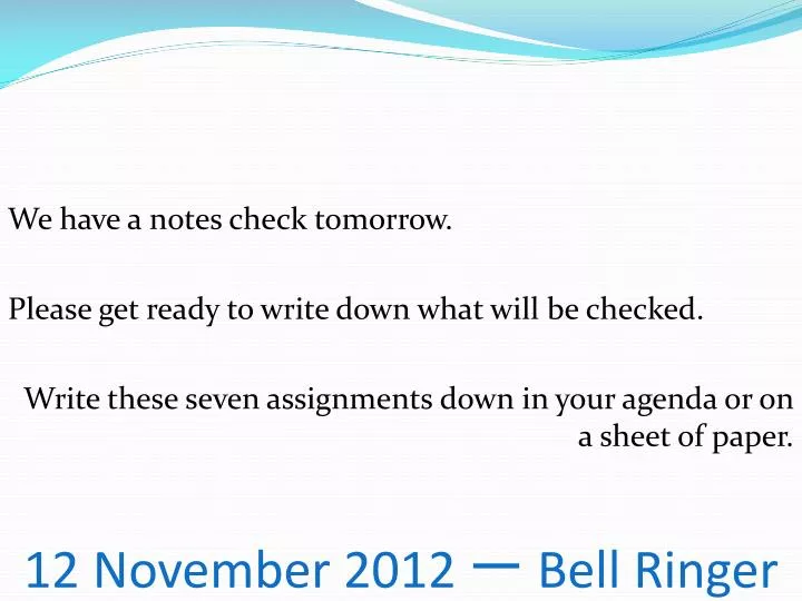12 november 2012 bell ringer