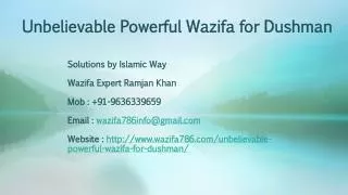 Unbelievable Powerful Wazifa for Dushman