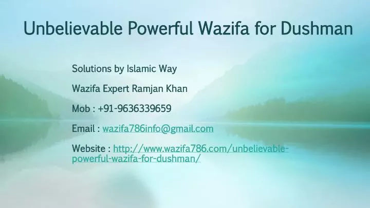 unbelievable powerful wazifa for dushman
