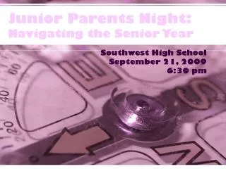 Junior Parents Night: Navigating the Senior Year