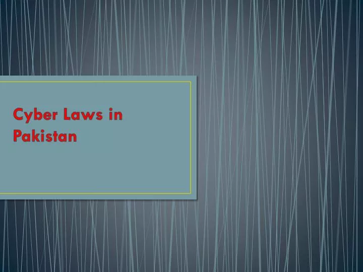cyber laws in pakistan
