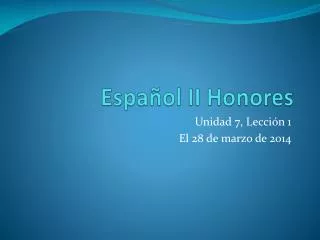 espa ol ii honores