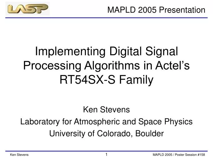 implementing digital signal processing algorithms in actel s rt54sx s family