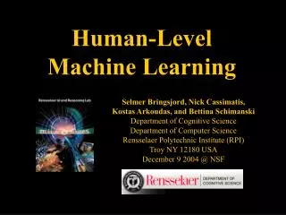 Human-Level Machine Learning