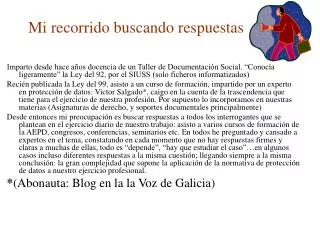 mi recorrido buscando respuestas