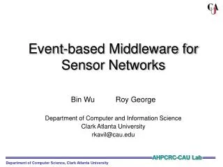 Event-based Middleware for Sensor Networks