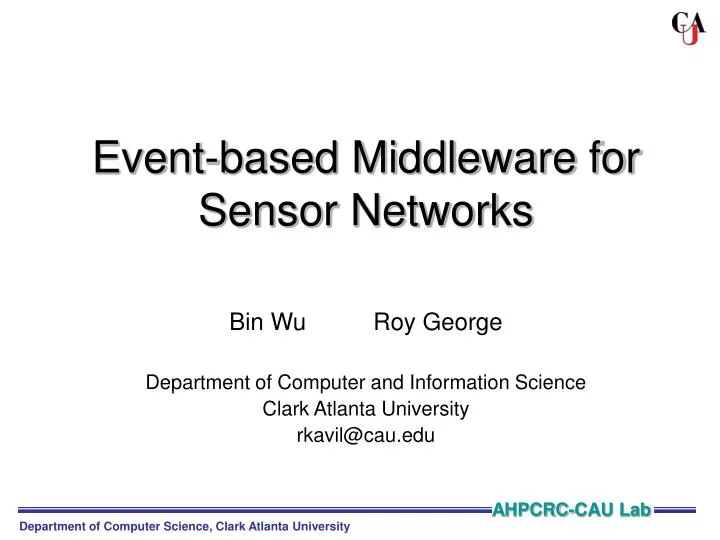 event based middleware for sensor networks