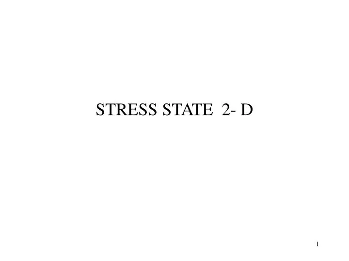stress state 2 d