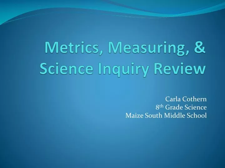 metrics measuring science inquiry review