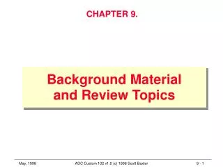 Background Material and Review Topics