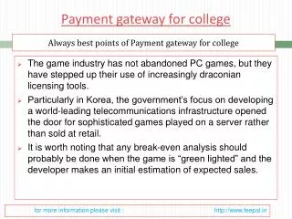 Best transaction site of payment gateway for college