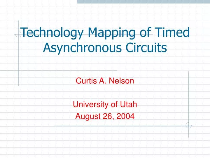technology mapping of timed asynchronous circuits