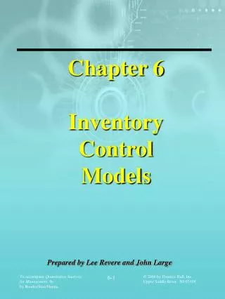 Chapter 6 Inventory Control Models