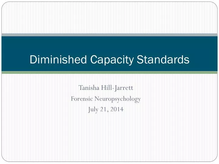 diminished capacity standards