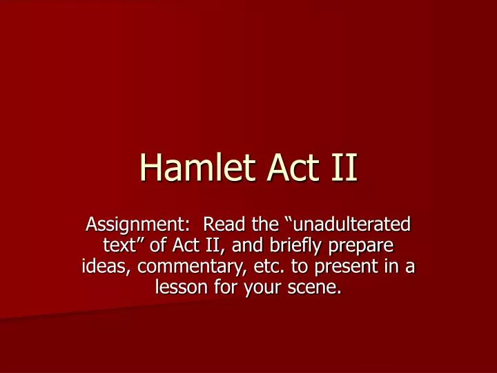 hamlet act ii